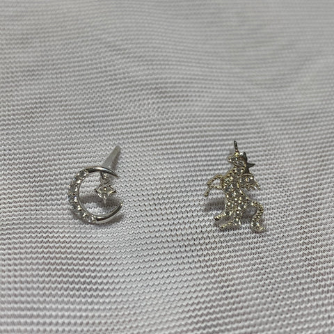 Unicorn and Moon Earring