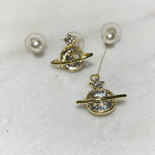 Star Planent Pearl Set Earring