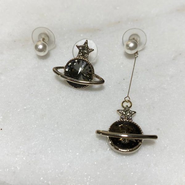 Star Planent Pearl Set Earring
